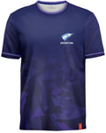 Navy blue sports jersey with 'Argentina' logo on a white background
