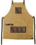 Brown apron with leather patches on a white background