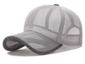 Gray mesh cap on a white background