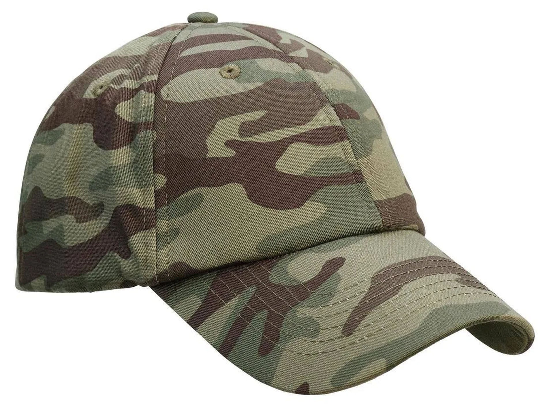 Camouflage baseball cap on a white background