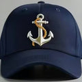 Navy Blue Base Ball Cap with Anchor 