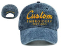 Blue Denim Base Ball Cap with custome embroidery