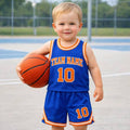Blue and Orange kids basket ball jersey