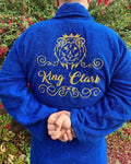 Blue embroidered back robe