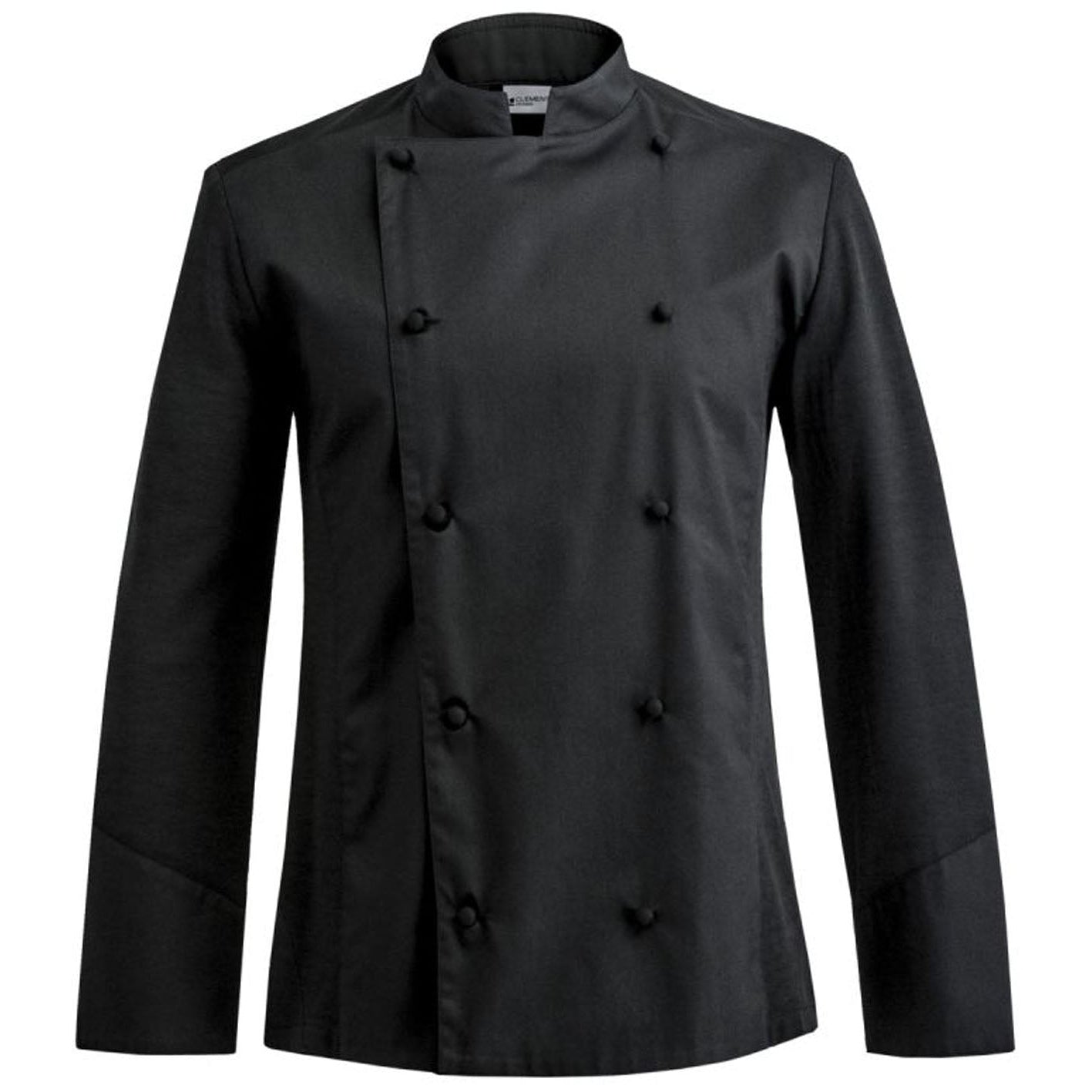 Black chef's coat on a white background