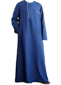 Blue long-sleeve garment on a white background