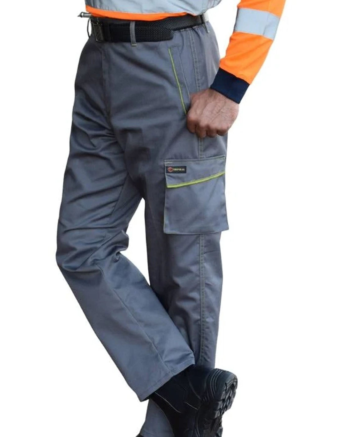 Light Grey and Orange Box Poket Carg Pant
