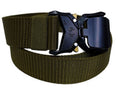 Dark Beige Canvas Belt with black clip buckle on a white background