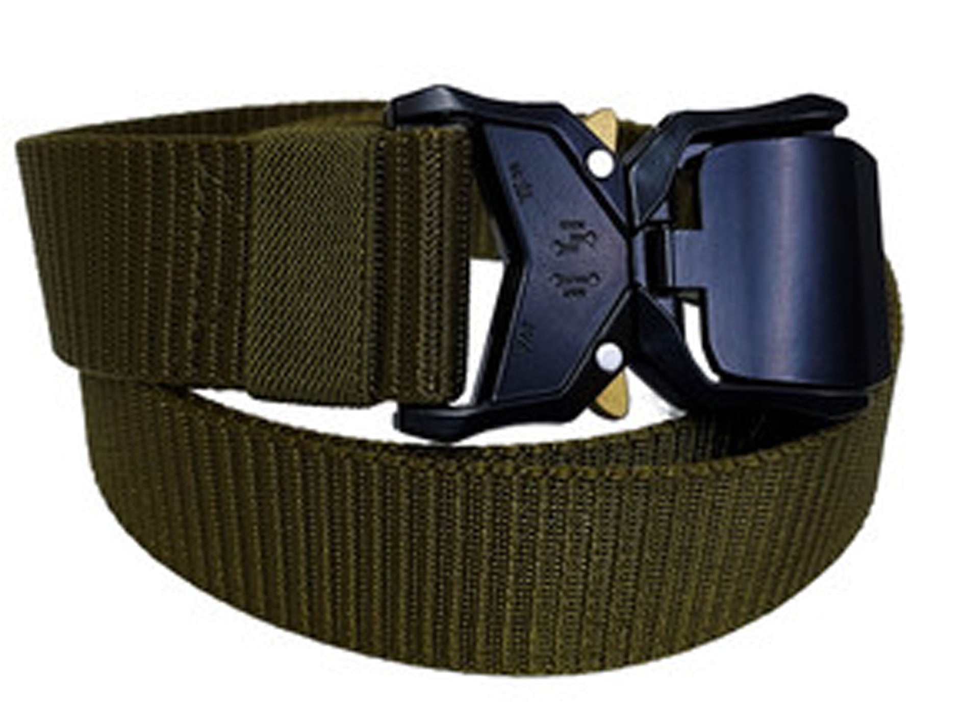 Dark Beige Canvas Belt with black clip buckle on a white background