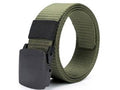 Grey Canvas Belt with grey metalic hook on a white background