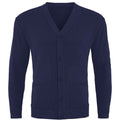 Navy blue cardigan on a white background