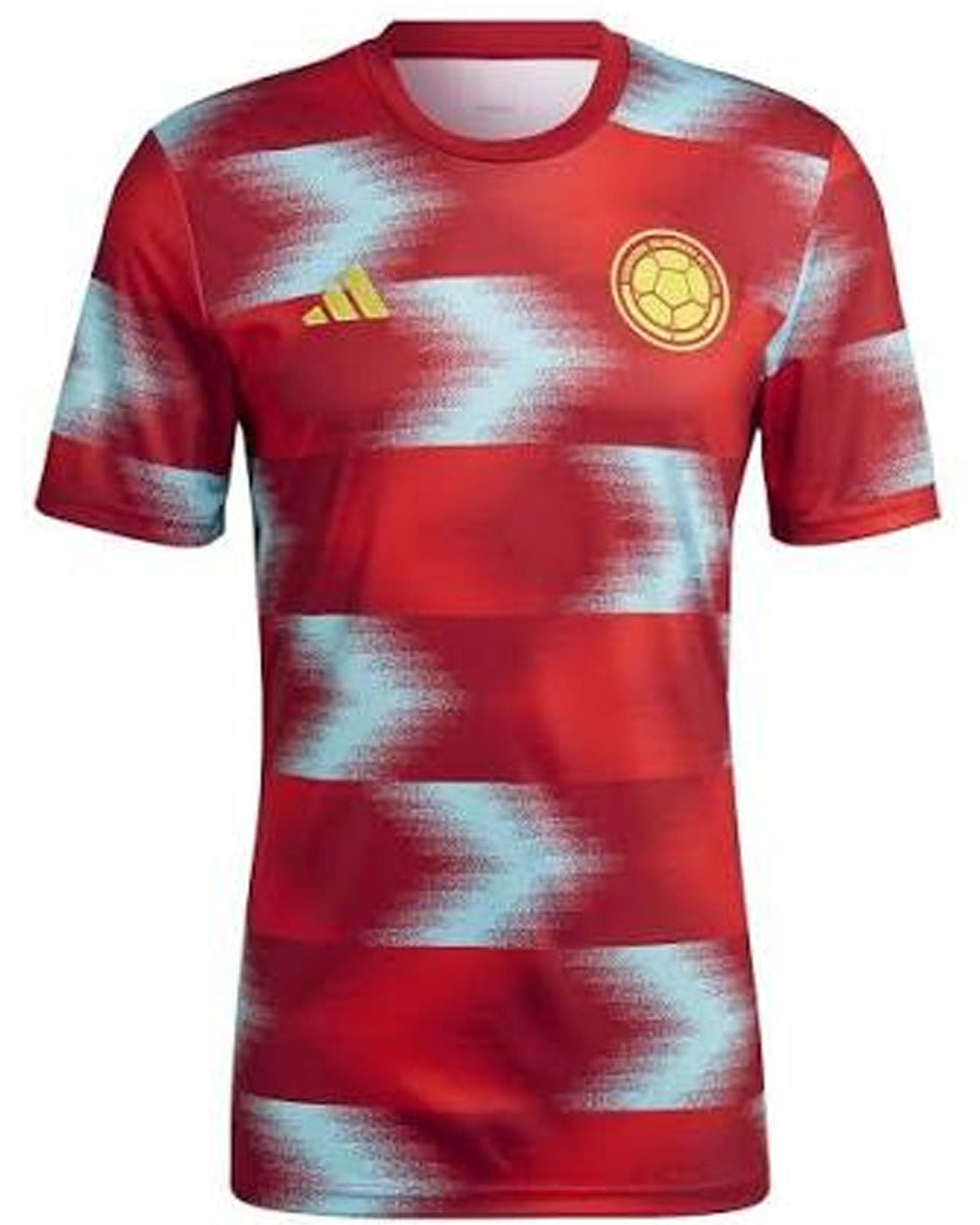 Red colombian jersey with grey patterns