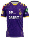 Purple sports jersey with branding on a white background