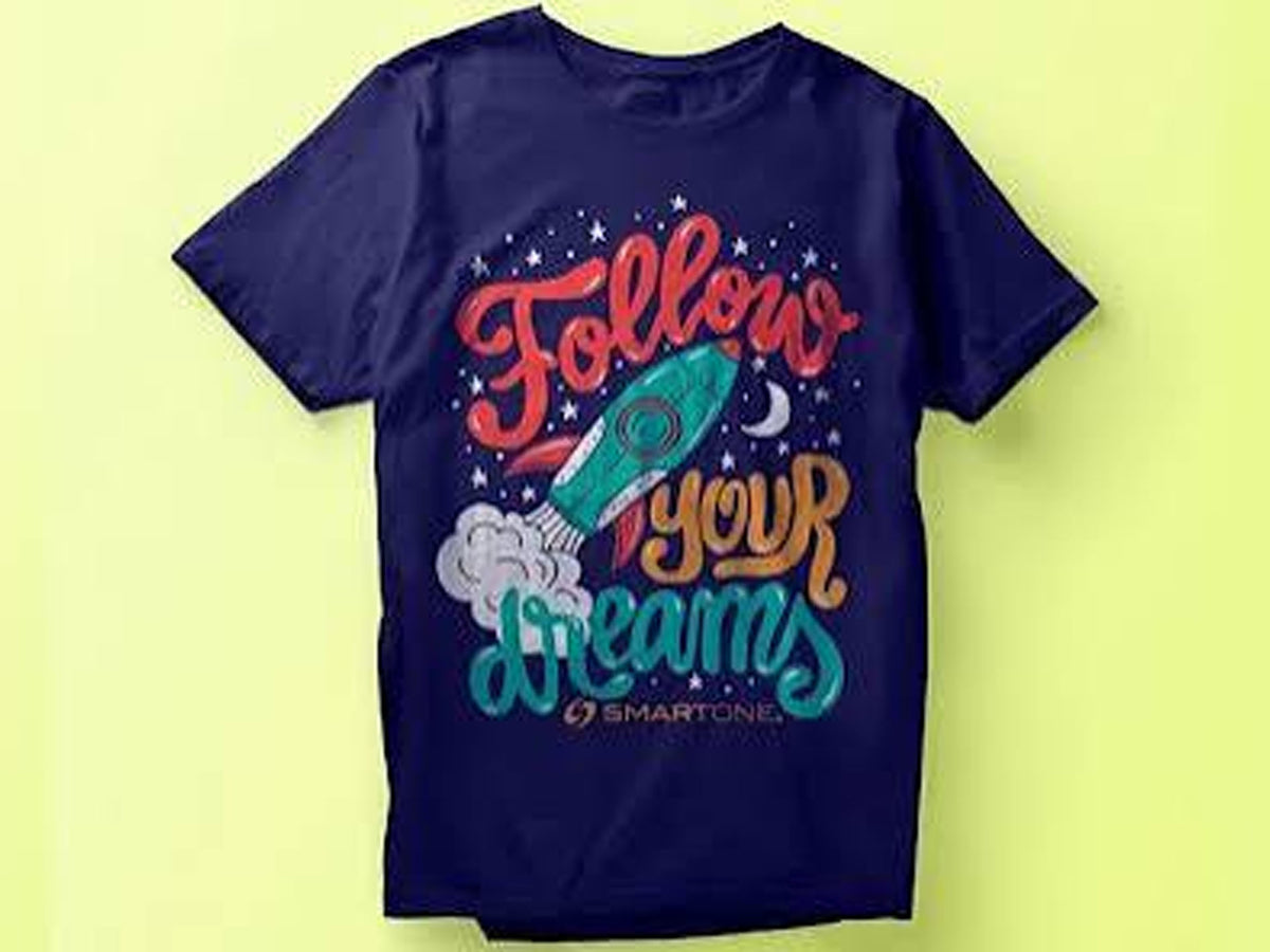 Blue DTG printed shirt