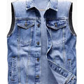 Denim vest on a white background