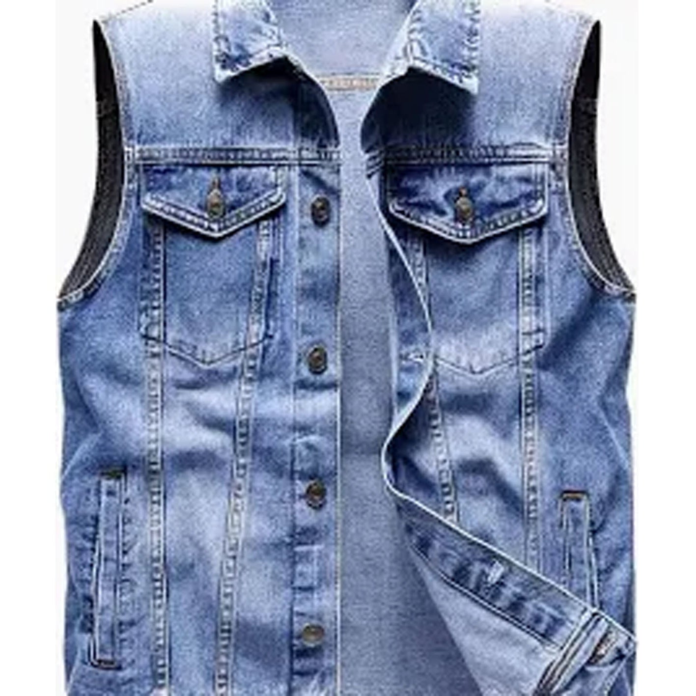 Denim vest on a white background