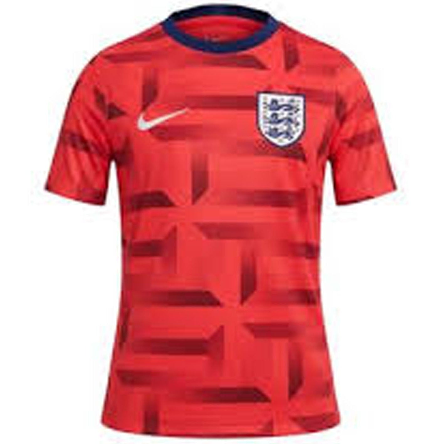 Red England Soccer Jersey with black patches