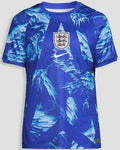 Blue England Soccer Jersey with whte patches