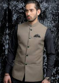 Fawn Waist Coat on a rough black background