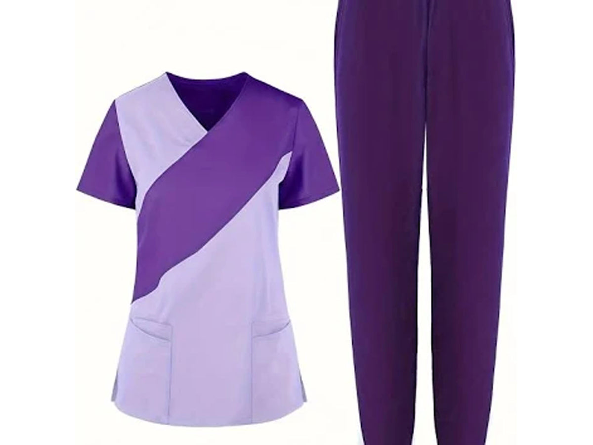 Navy blue with sk blue Female Housekeeping Uniform set