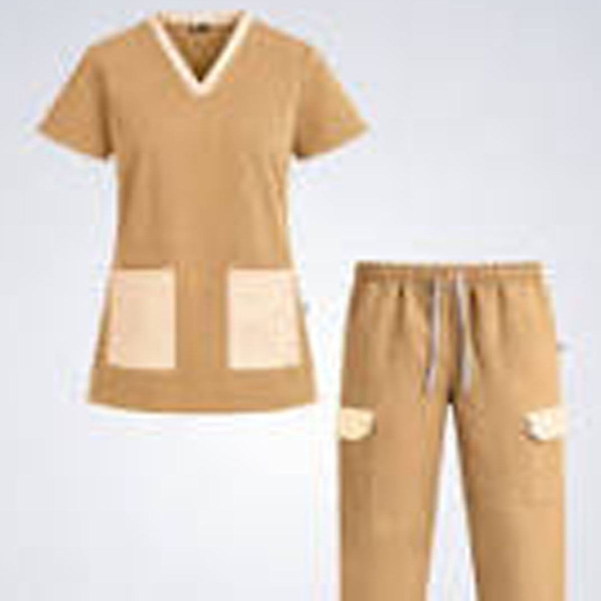 Dark Beige with off white Female Housekeeping Set