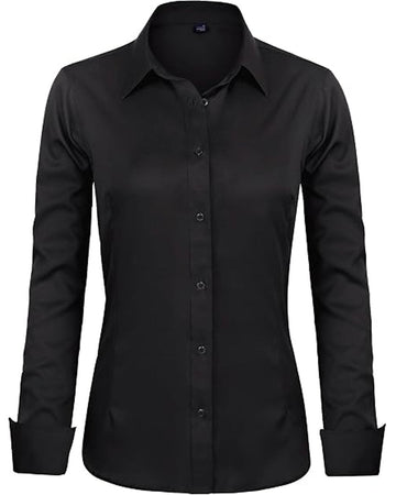Black Full Sleeve formal Ladies Shirt