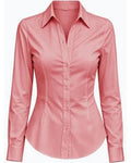 Pink Full Sleeve Formal Shirt For Ladies