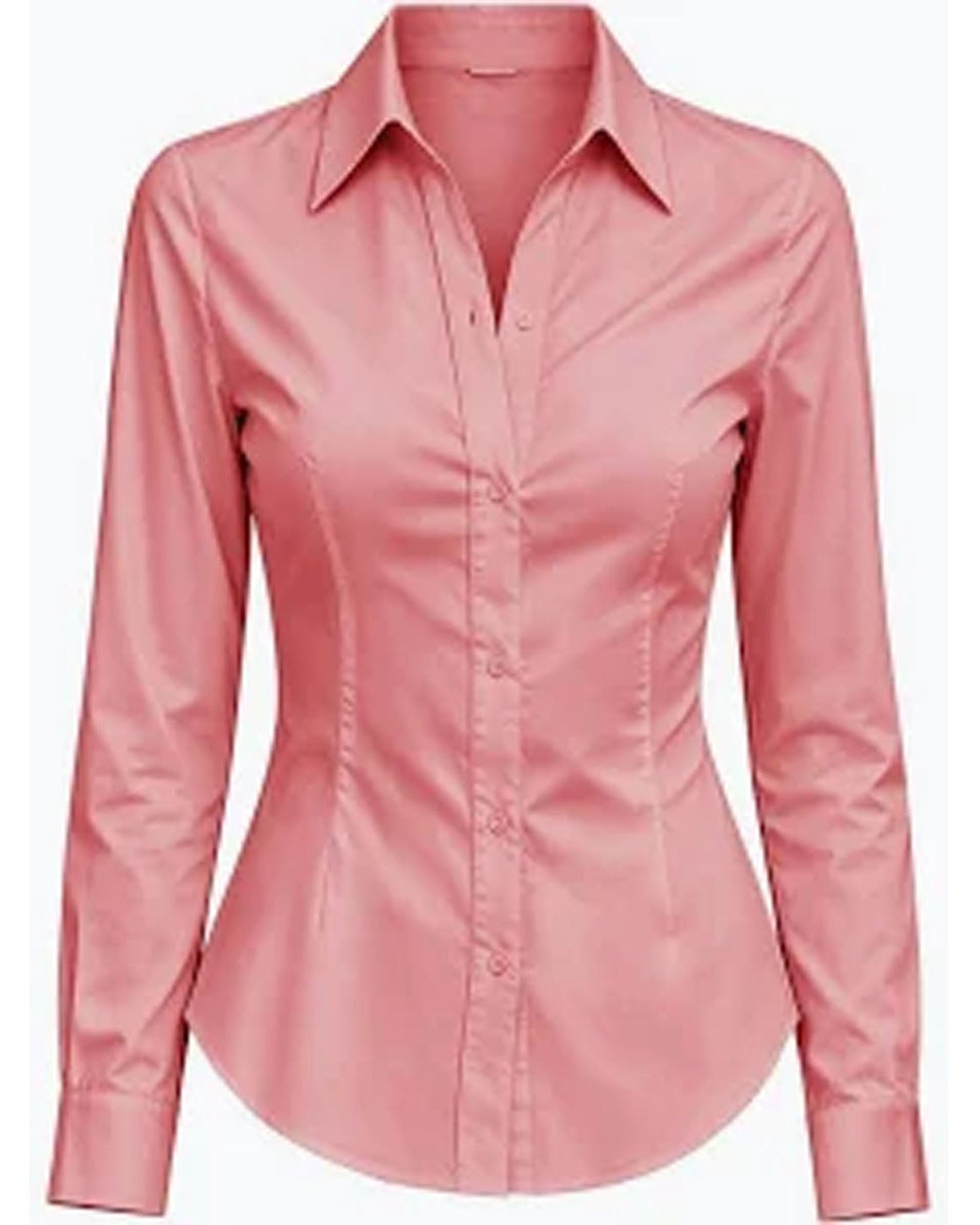 Pink Full Sleeve Formal Shirt For Ladies