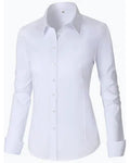 White Full Sleeve Formal Shirt For Ladies