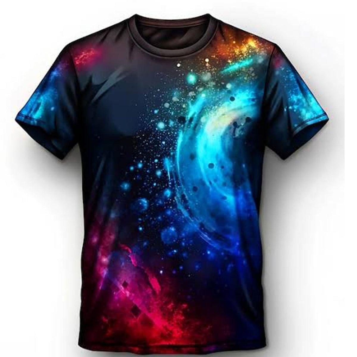 Black and blue color mix full sublimation round neck tshirt