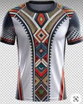 White and multicolor design tshirt full sublimation
