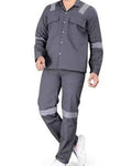 Reflective 2 piece coverall grey color