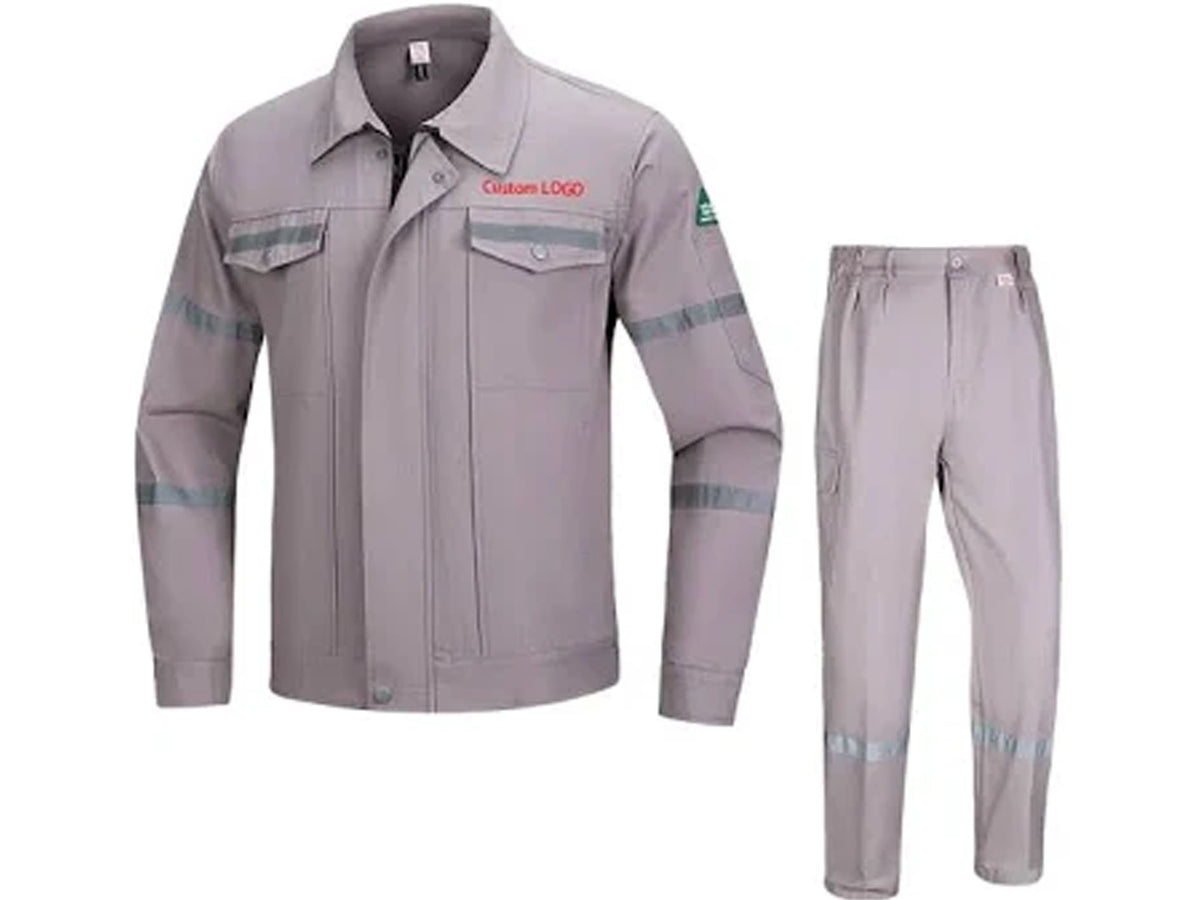 Light Grey workwear 2 piece with reflector
