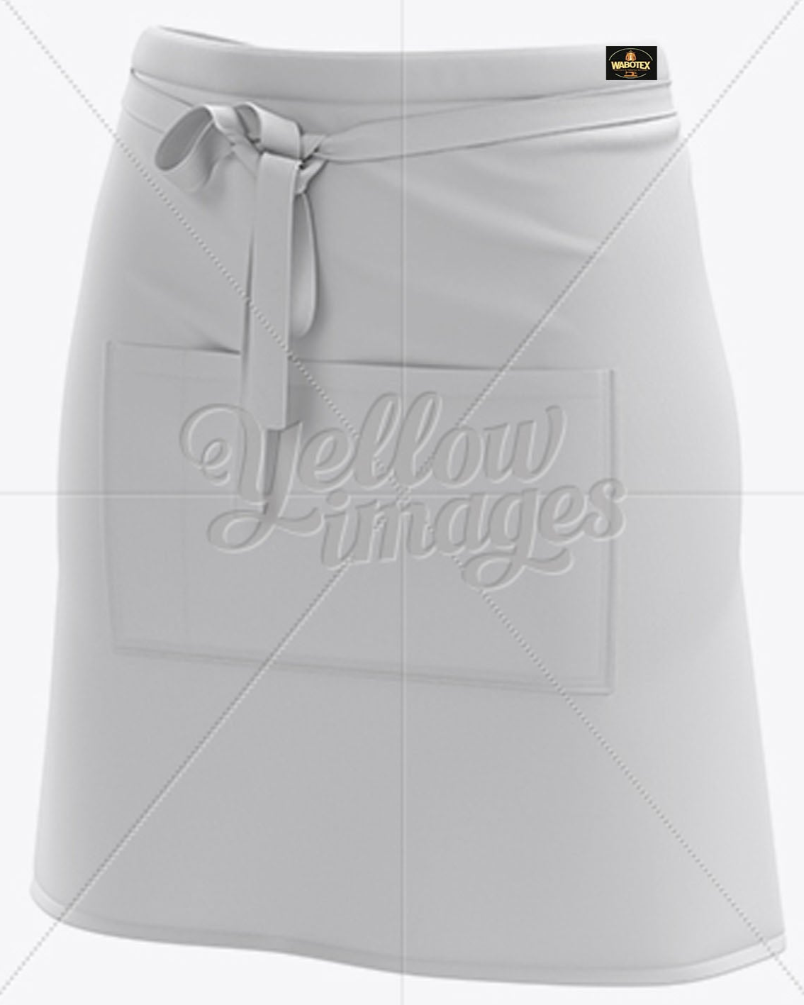 Gray skirt with a brand logo on a white background