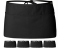 Black apron with multiple views on a white background