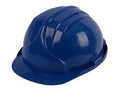 Blue hard hat on a white background