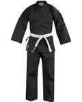 A black Brazilian Jiu-Jitsu (BJJ) gi uniform with a white belt, shown against a plain white background. The brand 'Liberator' is visible on the collar label and belt tag.