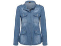 Blue denim jacket on a white background