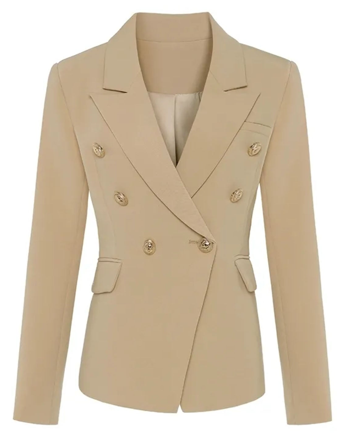 Beige blazer on a white background