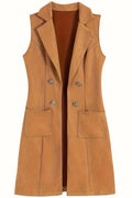 Beige ladies sleeveless blazer