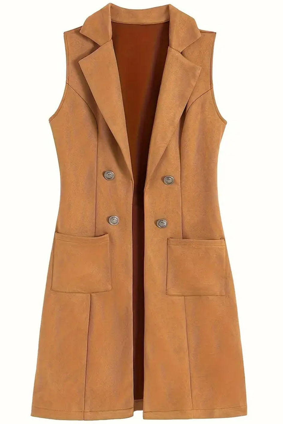 Beige ladies sleeveless blazer