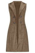 Leather ladies sleeveless blazer