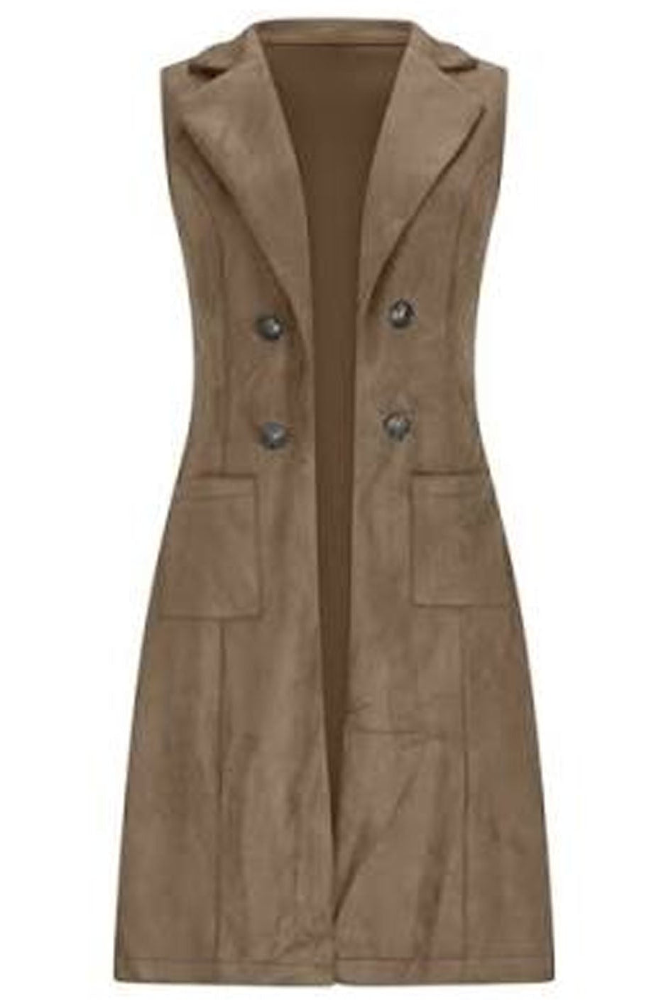 Leather ladies sleeveless blazer