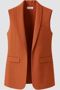 Brown ladies sleeveless blazer