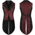 Red and black patterned vest on a white background