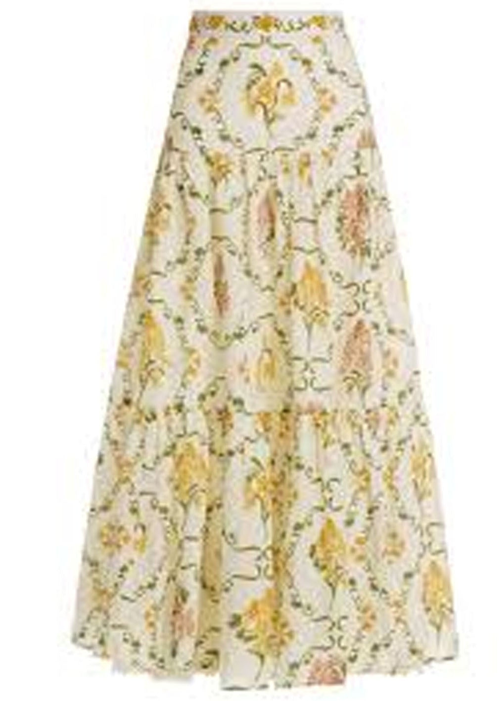 Floral patterned skirt on a white background