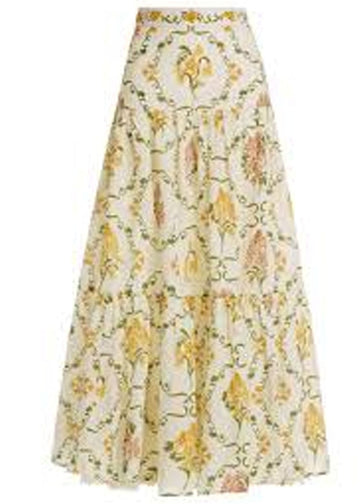 Floral patterned skirt on a white background