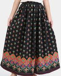 Black patterned skirt on a white background