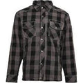 Black and gray plaid shirt on a white background
