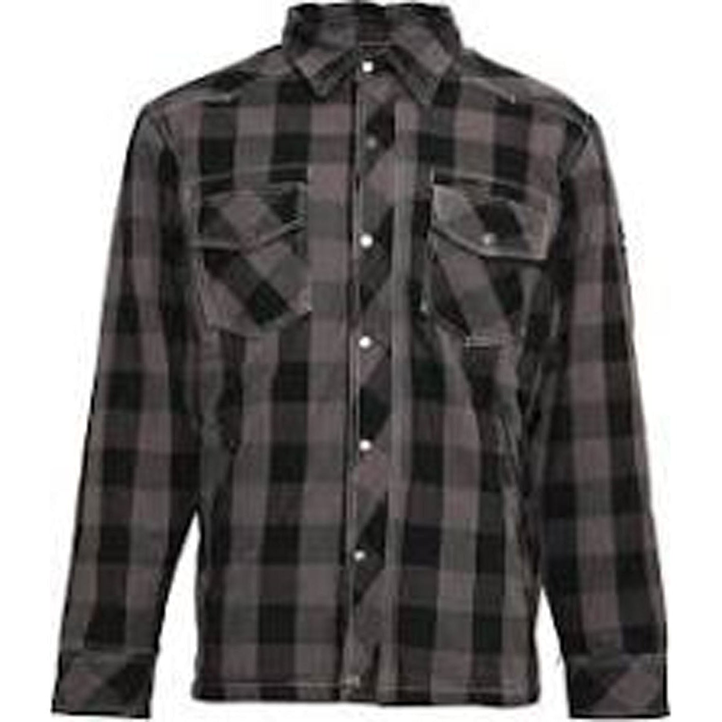 Black and gray plaid shirt on a white background